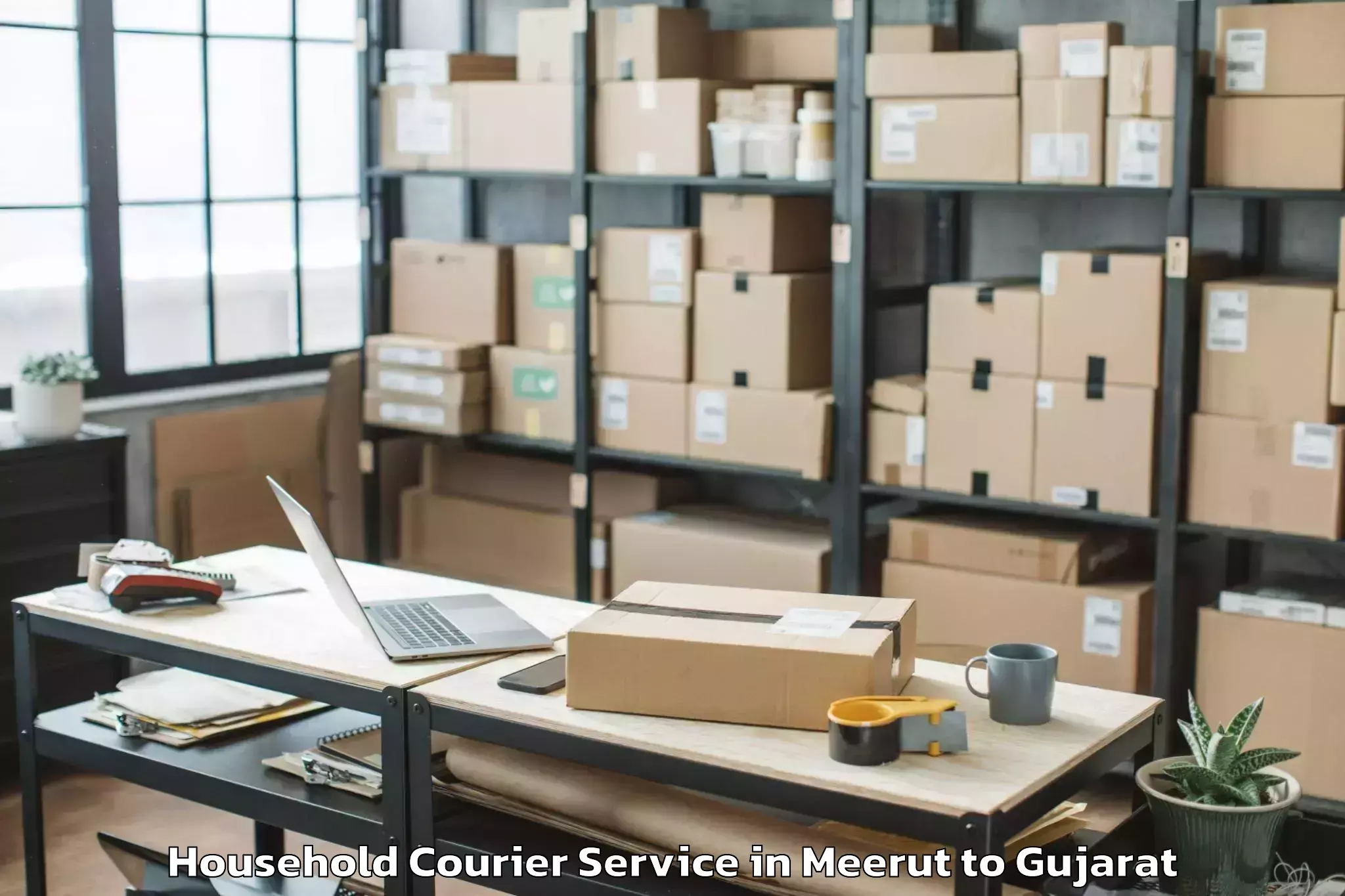 Hassle-Free Meerut to Prantij Household Courier